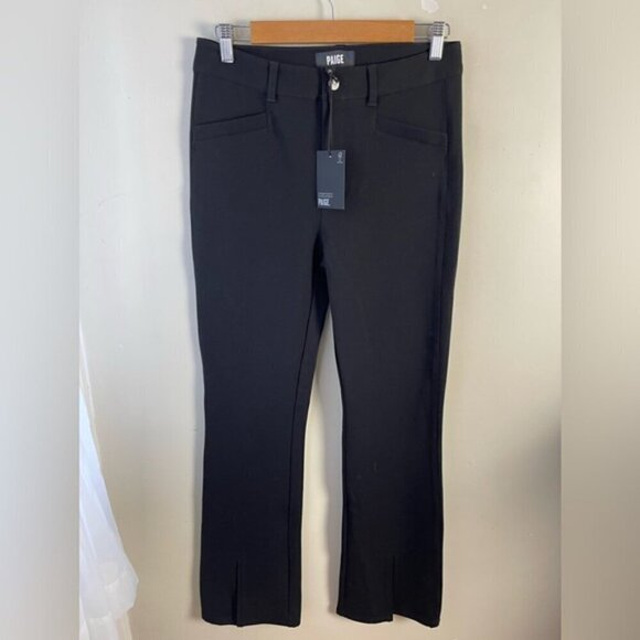PAIGE Winona stretch-jersey slit cuff flared pants black NEW NWT size 29 - Picture 5 of 16